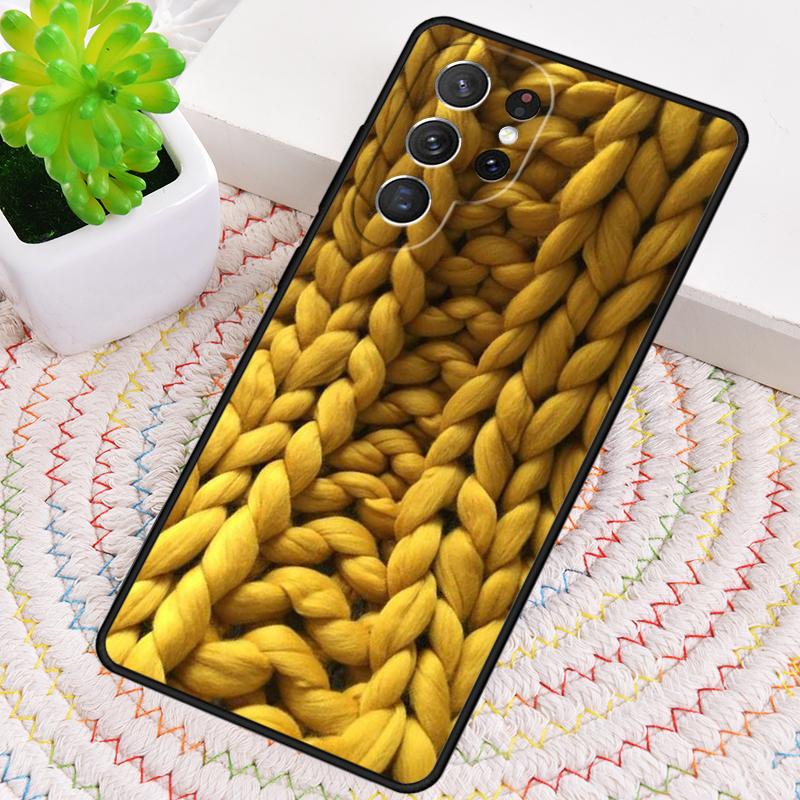 Sewing Knitting Crochet TPU Phone Case For Samsung Galaxy note 10 pro S26 S25 S24 S23 S22 Ultra Plus S21 FE S20 Shockproof Cover