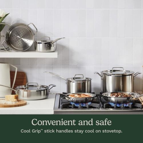 Cuisinart MCP22-24N MultiClad Pro Stainless Steel Open Skillet 12-Piece Set, Silver (ZPV-1842)