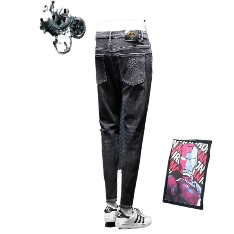 Men's Trendy Slim Fit Jeans - 2024 Korean Style with Versatile Prints