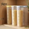 Récipient hermétique pour pâtes transparent, Boîte de rangement pour spaghettis, Organiseur en PP à ouverture rotative, Boîte peu encombrante, Bac de conservation alimentaire étanche à l'humidité pour