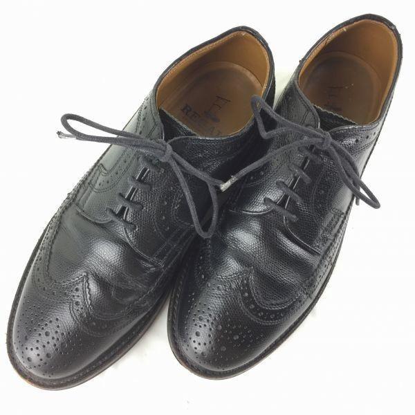 REGAL Wingtip Business Shoes Black size 24.0EE(USED)
