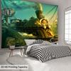 Hell Express Steam Train Tapestry Fantasy Art Dark Railroad Decor Gothic Wall Hanging Horror Theme Living Room Print