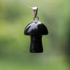 2cm Natural Crystal Jade & Pink Tiger Eye Mushroom Necklace Pendant