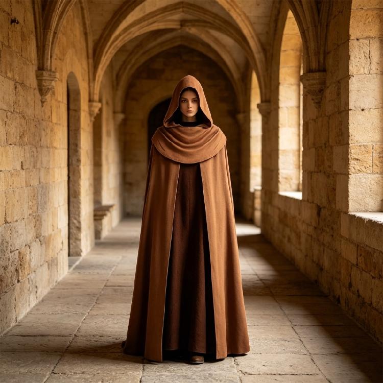Renaissances Cloak Halloween Medieval Costume Cosplay Hooded Cape for Kids Adult Thin Cape Cloak Gifts
