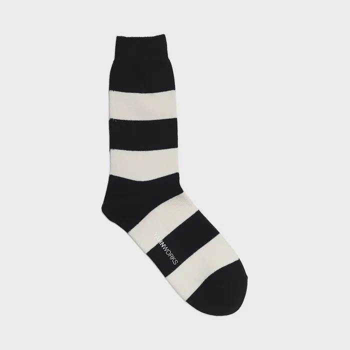 [Basic Color 5-Pack] Work#rugby / Rugby Wide Stripe Fashion Socks