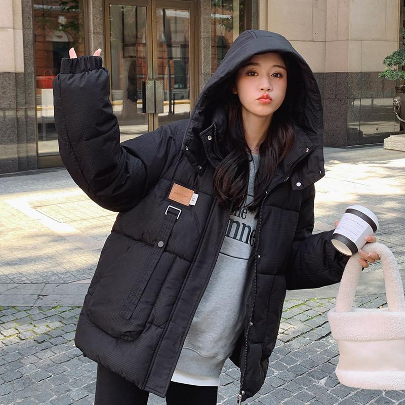Cotton Coat Women's Short New Cotton Jacket Korean Style Loose Cotton Coat Women's Bread Coat Winter Large Size Hooded Jacket