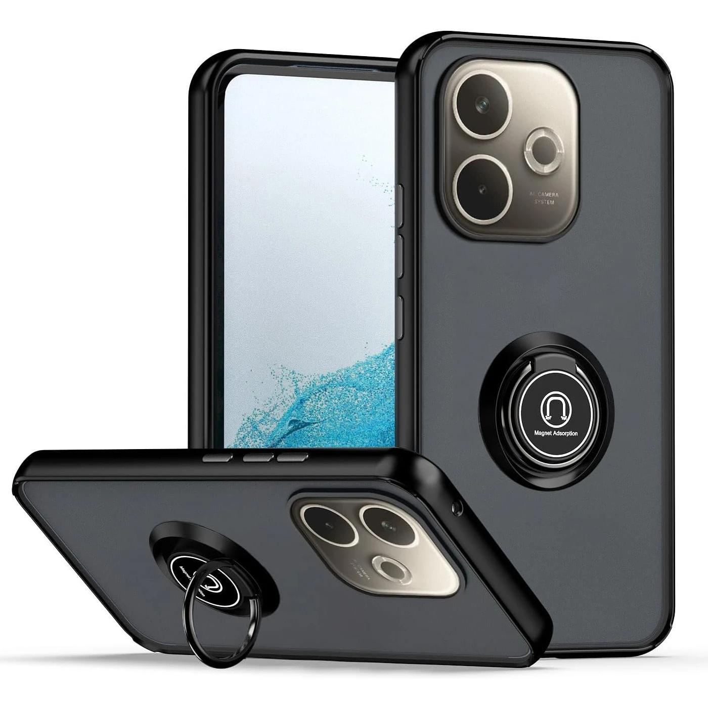 

Броневой Противоударный Матовый Чехол для OPPO A5 Pro 5G Защитная Крышка Кольцо Магнитная Подставка Держатель Задняя Крышка Coque Fundas Oppo A5 Pro 5G чёрный