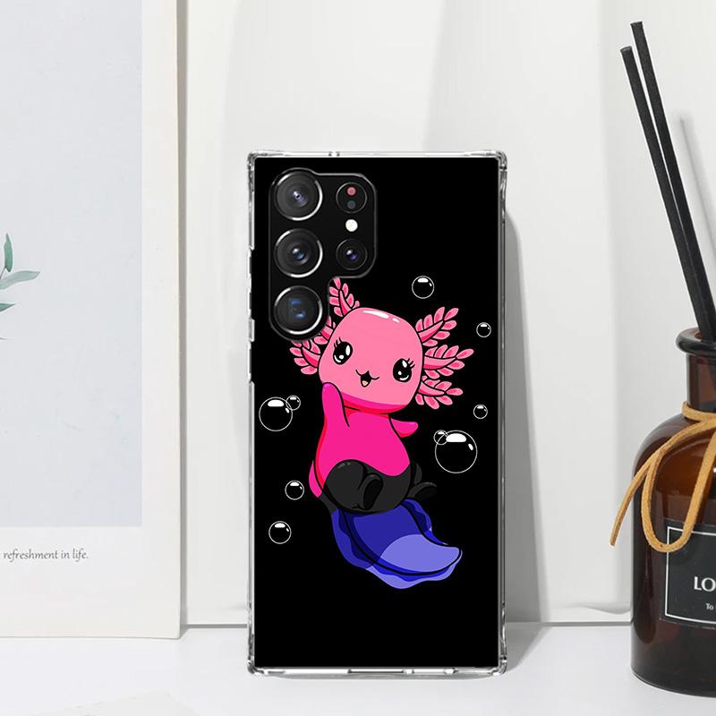 Cute Axolotl Kawaii Phone Case For Samsung Galaxy S26 S25 Edge S24 FE S23 S22 Ultra S21 Plus S20 + Art Fundas Back Cover Galaxy