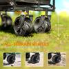 Folding Trolley Cart Storage Wagon Beach Trailer 4 Wheels with Handle Overhead Canopy Cart Push Pull for Camping, Black