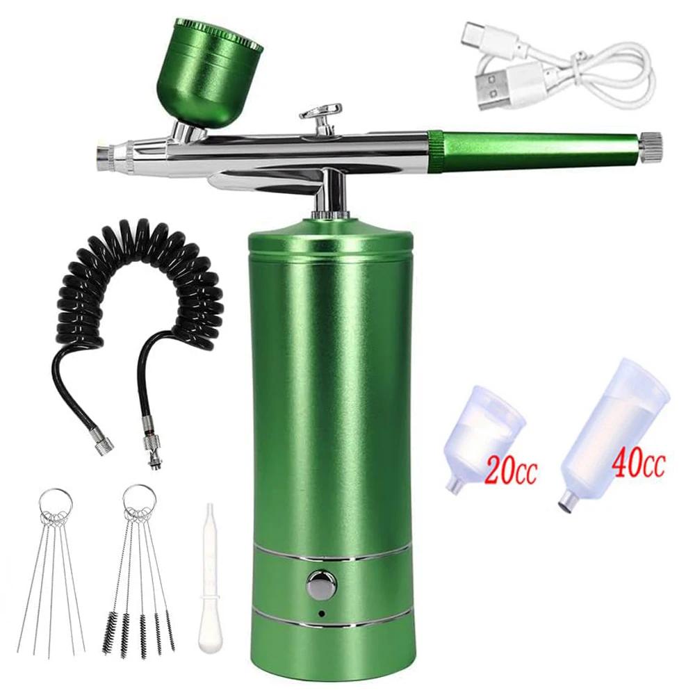 

Airbrush Nail with Compressor Portable Air Brush with Compressor For Nails Art Cake Painting Craft Airbrush Nail Art Compressor зелений