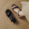 Not tired feet, wedges, sandals, women's muffin, thick-soled small man increases height, summer new high heel word with open toe Rome