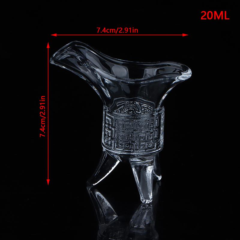 1Pc Jue Cup Imperial Cup Glass White Wine Cup Chinese Antique Small Wine Cup