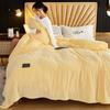 Skin-friendly Plaid Coral Fleece Blanket Solid Color Sofa Blanket Sleeping Blanket  Summer
