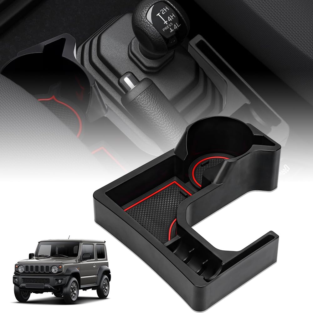 

Perrace Jimny Console Center Console for Includes Cup Increased Storage Drink Small Item and Rubber Easy ABS and Card Storage Tray, JB64/JB74 (AT чёрный