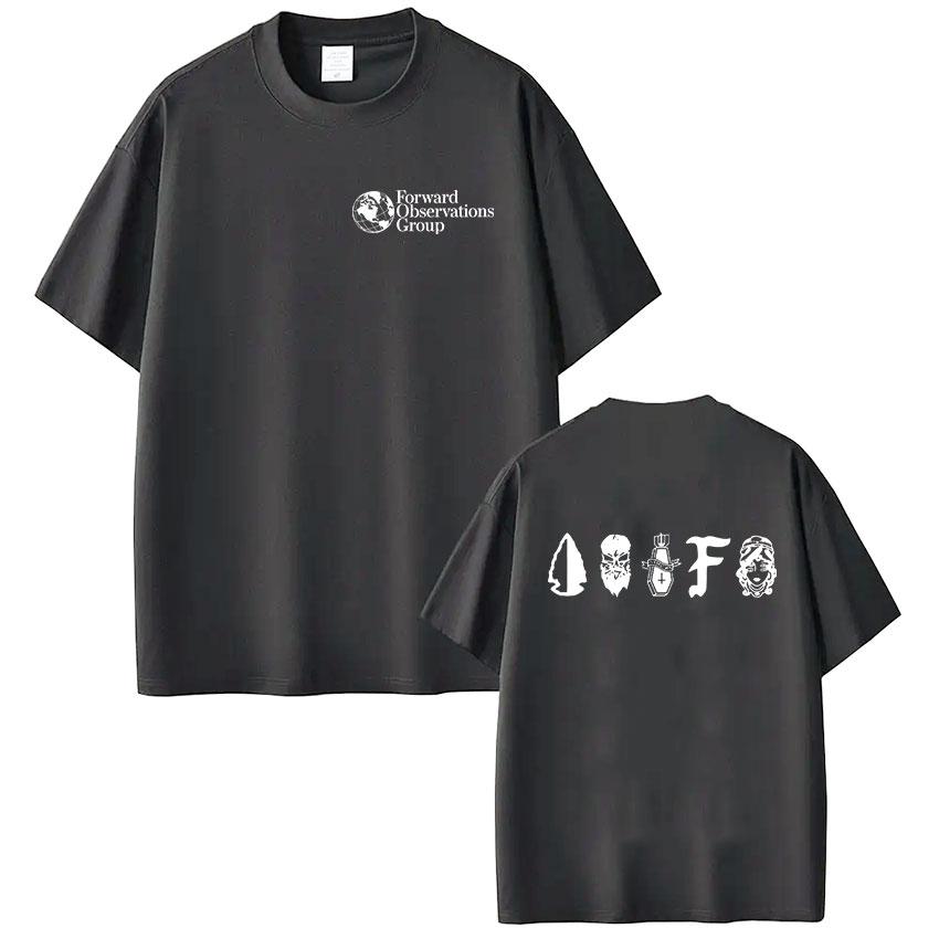 Forward Observations Group Skeleton Tshirts Unisex Women Clothing Fashion Punk Gothic T Shirts Oversized Casual Tees Streetwear