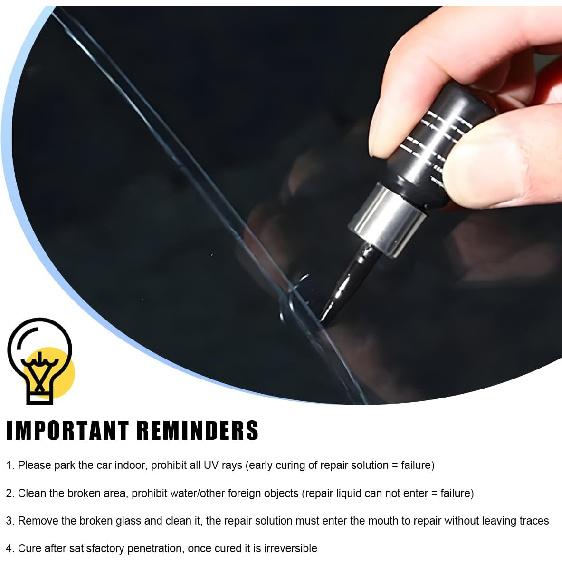 2PCS Windshield Repair Kit, Glass Repair Liquid Automotive Windscreen Crack Fixing Tool, Quick Fix Windshield Rock Chip Repairing Set for Bulls-Eye