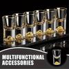 6Pcs 0.5Oz/15ml Premium Shot Glass Cups With Gold Leaf Detailing - Elegant Liquor Glasses Set, Perfect For Cocktails