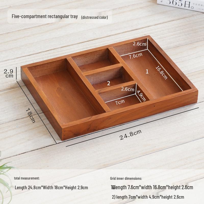 Japanese Style Wooden Desktop Storage Box - Nine Grid Organizer for Bedroom Entryway