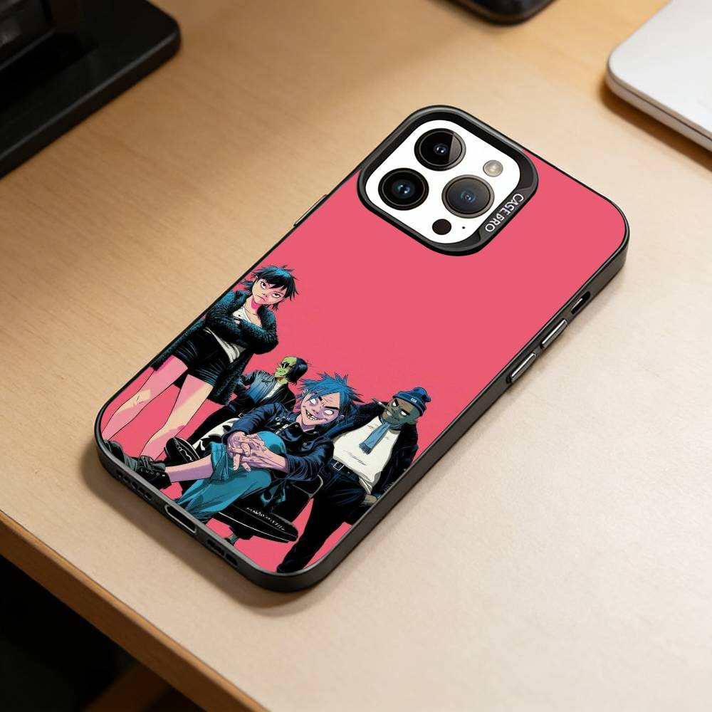 C-Gorillaz Anime Phone Case For iPhone 17,16,15,14,13,12,11 Plus,Pro Max,XS,Colorful Silver Black Cover