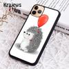 Krajews Hedgehog and Balloon Phone Case Cover For iPhone 17 Air 16 15 14 plus 11 12 13 pro max coque Shell Fundas