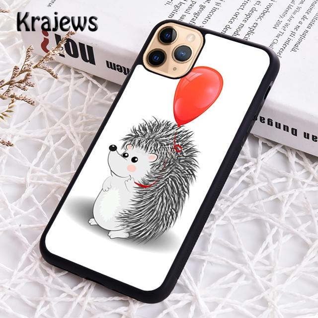 

Krajews Hedgehog and Balloon Phone Case Cover For iPhone 17 Air 16 15 14 plus 11 12 13 pro max coque Shell Fundas iPhone 13