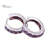 Round Earrings Fashionable Alloy Single Hoop Row Rhinestones for Banquet Rhinestone