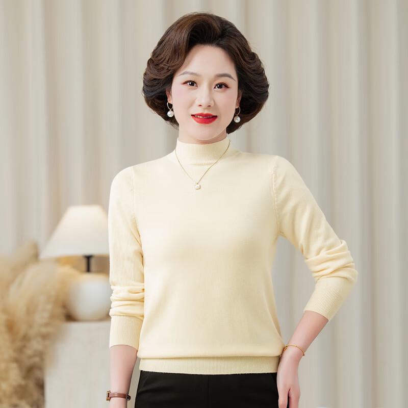 

YUZHAOLIN Women s Semi-Turtleneck Knit Sweater One Size L