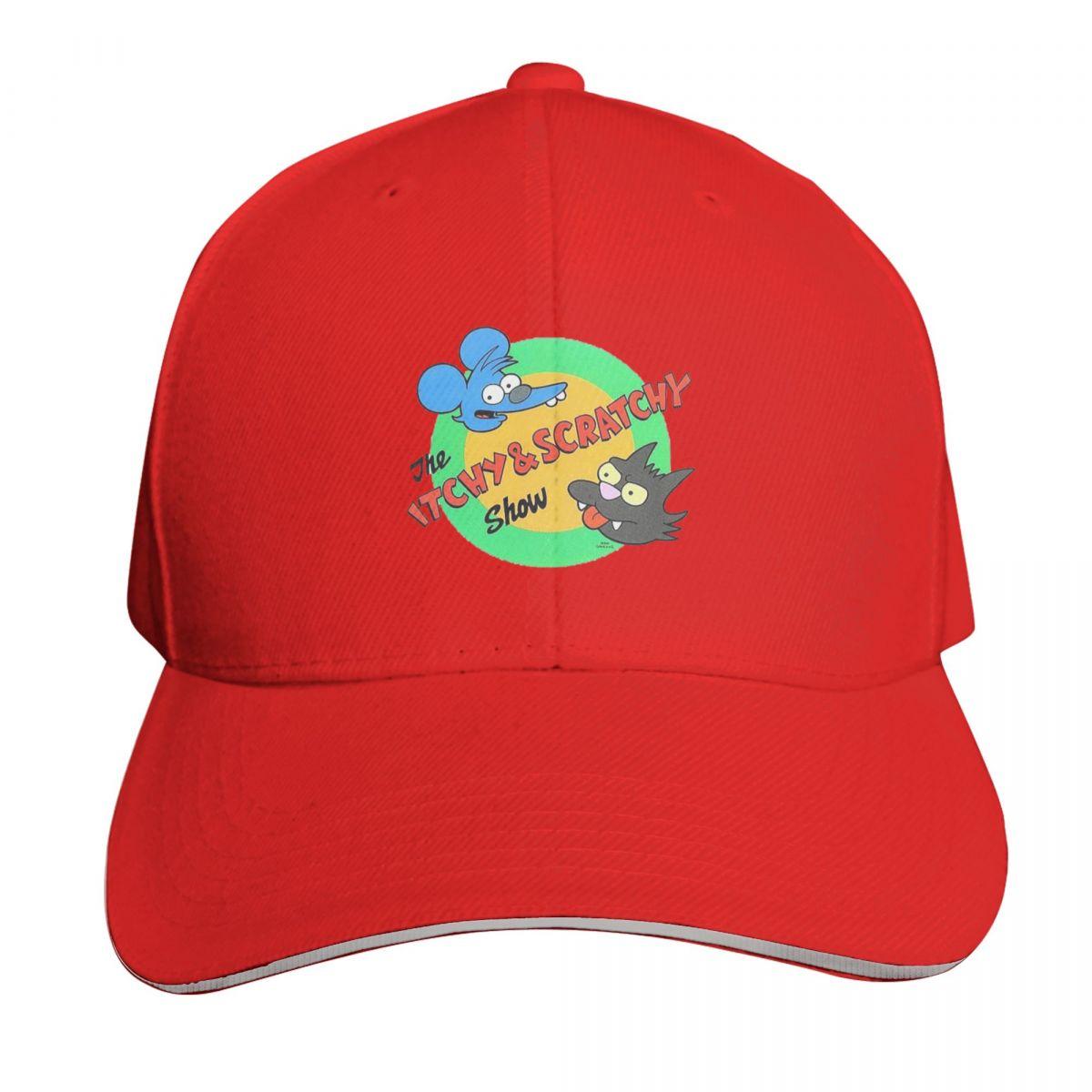 

The Itchy Scratchy Show Cartoon Animation Cap Fashion Casual Baseball Caps Adjustable Hat Hip Hop Summer Unisex Baseball Hats One Size