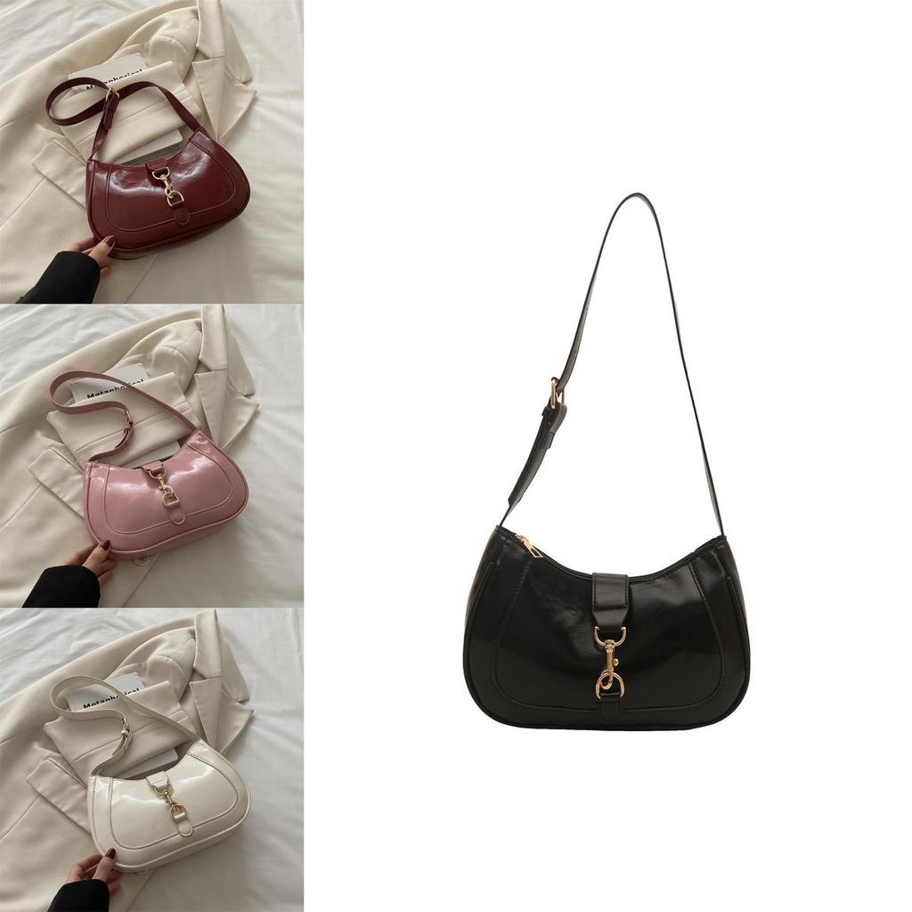 French Minimalist Crossbody Bag Pu Material Streetwear For Women