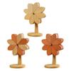 5Pcs/Set Wooden Coasters Set with Stand Pinwheel Shape Changeable Design Heat-resistant Coasters Kitchen Dining Decor
