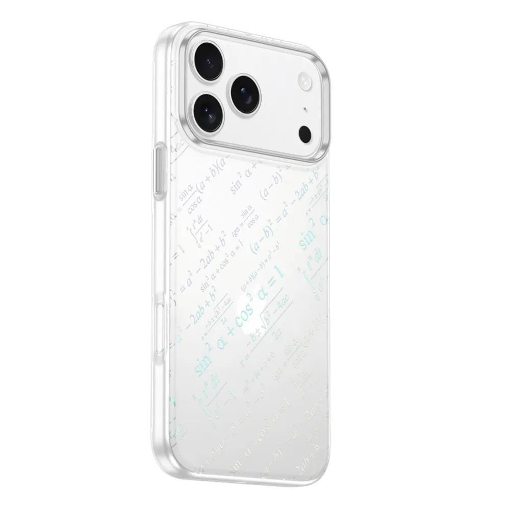 

Ice Fog Anti Slip Back Panel Magnetic Clear Phone Case for IPhone 17 16 15 14 Pro Max Silver Hot Press Mathematical Formula Case iPhone17 Pro