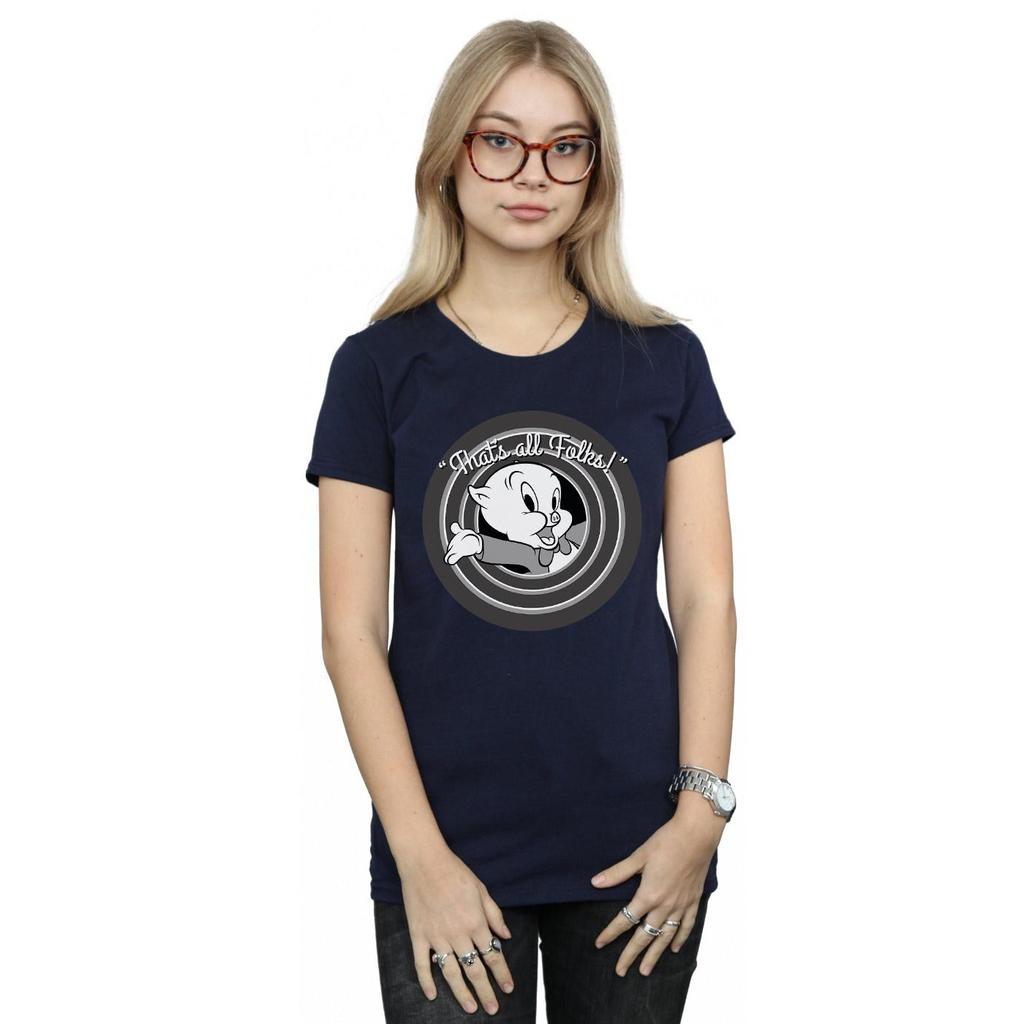 Looney Tunes Womens/Ladies Porky Pig That´s All Folks Cotton T-Shirt