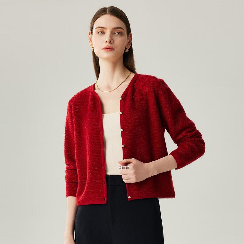 Zhaojun Women's New Chinese Style Thick Cashmere Cardigan Sweater