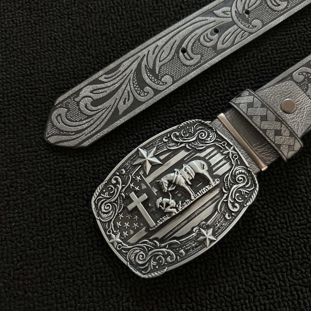 Belte Riddere Metallknapphode Design for Menn og Kvinner Spenne Belte
