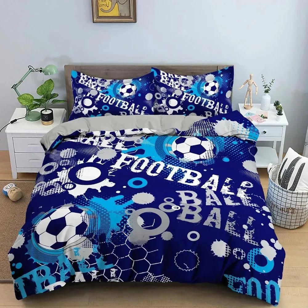 

Comforter Colored Football Soccer Bedding Set Boys Girls Twin Queen Size Bed Kids Adult Fashion Home Textileextile Comforter (quilt)-EU Single(135*200cm)3pcs