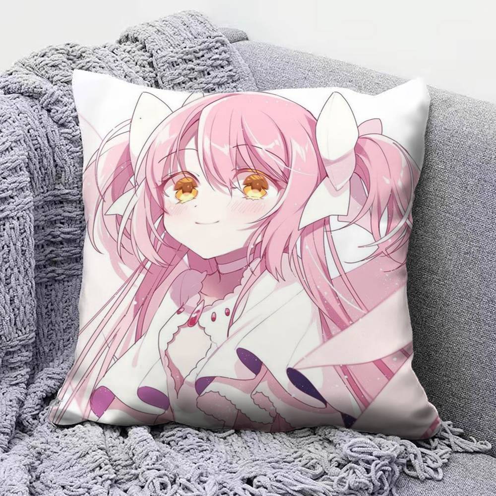 Madoka Kaname Anime Girl Puella Magi Madoka Magica Pillow Covers Home Sofa Cushion Covers and Aecorative Custom