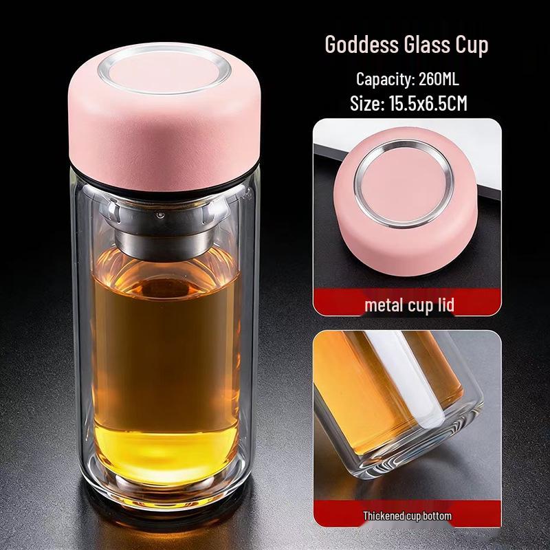 Custom Logo High-Temperature Resistant Borosilicate Glass Tea Cup - Personalized Thickened Water Cup