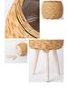 Imitation Rattan Triangular Flower Pot Stand: Creative Desktop Succulent Storage, Straw Woven Design, Large.