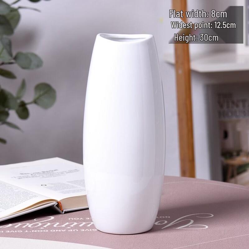 Lianpinhui White Ceramic Goose Egg Vase Set