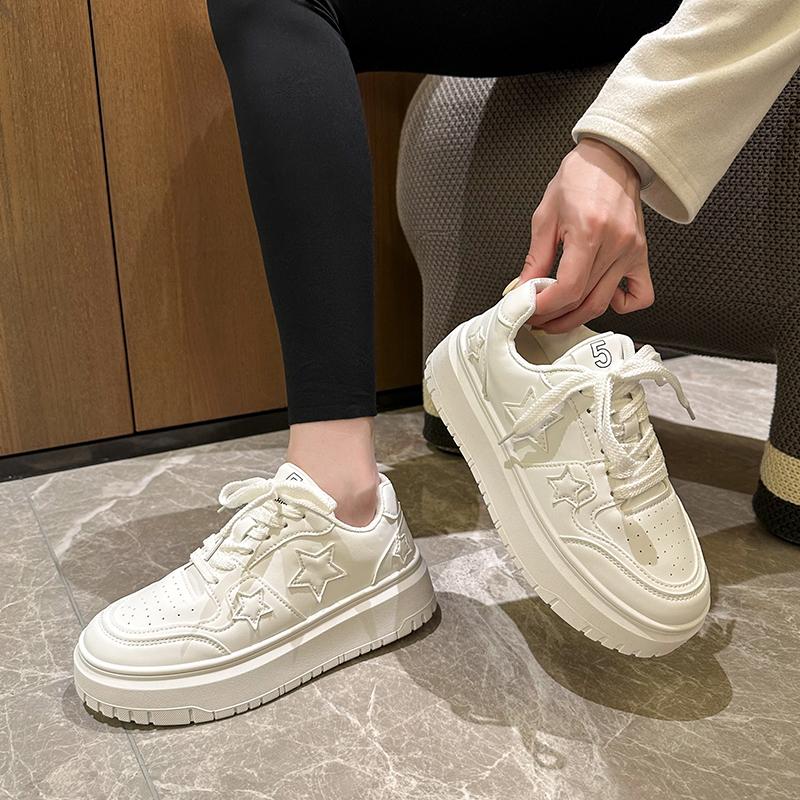 Fashion Women's Casual Platform Sneakers Star Skateboard Trainers Mix Colors Running Sport Shoes Tennis Shoes Outdoor Walking Sneakers