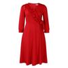 Women's New Fashion Temperament Solid Color V-neck Pleated High-waisted Pendulum Dress Dress