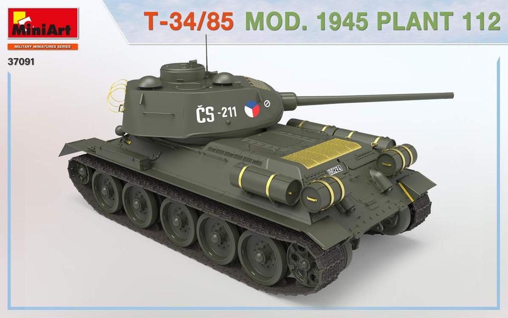 Miniart Scale Chinese Liberation Army Factory 112 Plastic Model Kit MA37091 1/35 People's T-34/85 1945,