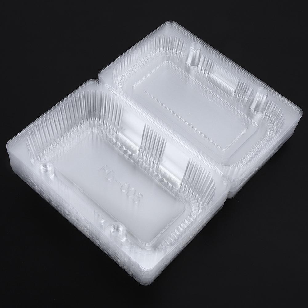 25 PCS Disposable Plastic Hinged Loaf Container Food Fruit Storage Box 18.5 X 12.5 X 7cm