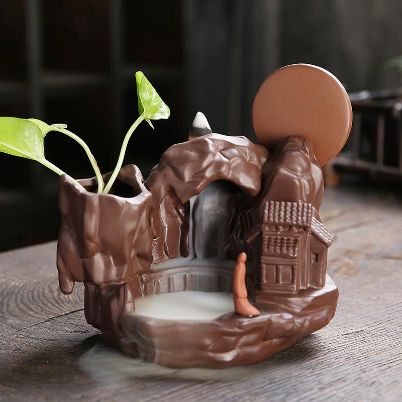 

Фіолетовий пісок Пахощі Конус Гори Зворотна течія Річка Водоспад Дим Тримач для кадильниць Тримач для ароматів Офіс Домашні ремесла коричневий