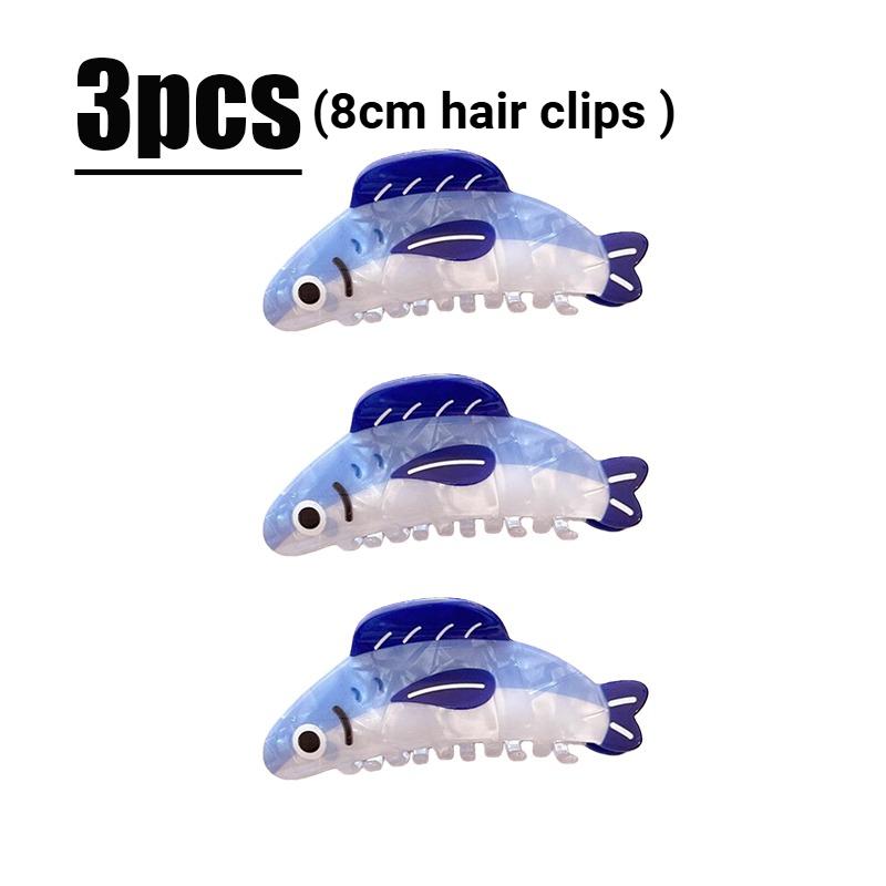 5 Stück Kreative Sardinenförmige Haarspangen, Rutschfester Halt Acryl Haarnadel Mode Dekoratives Accessoire für Frauen und Teenager Accessoire
