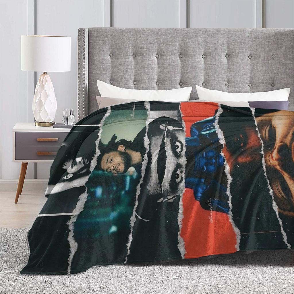 The Weeknds Rapper Singer Flannel Blanket New Album Hurry Up Tomorrow Warm Soft Throw Blanket for Bedspread Sofa Bed Cover