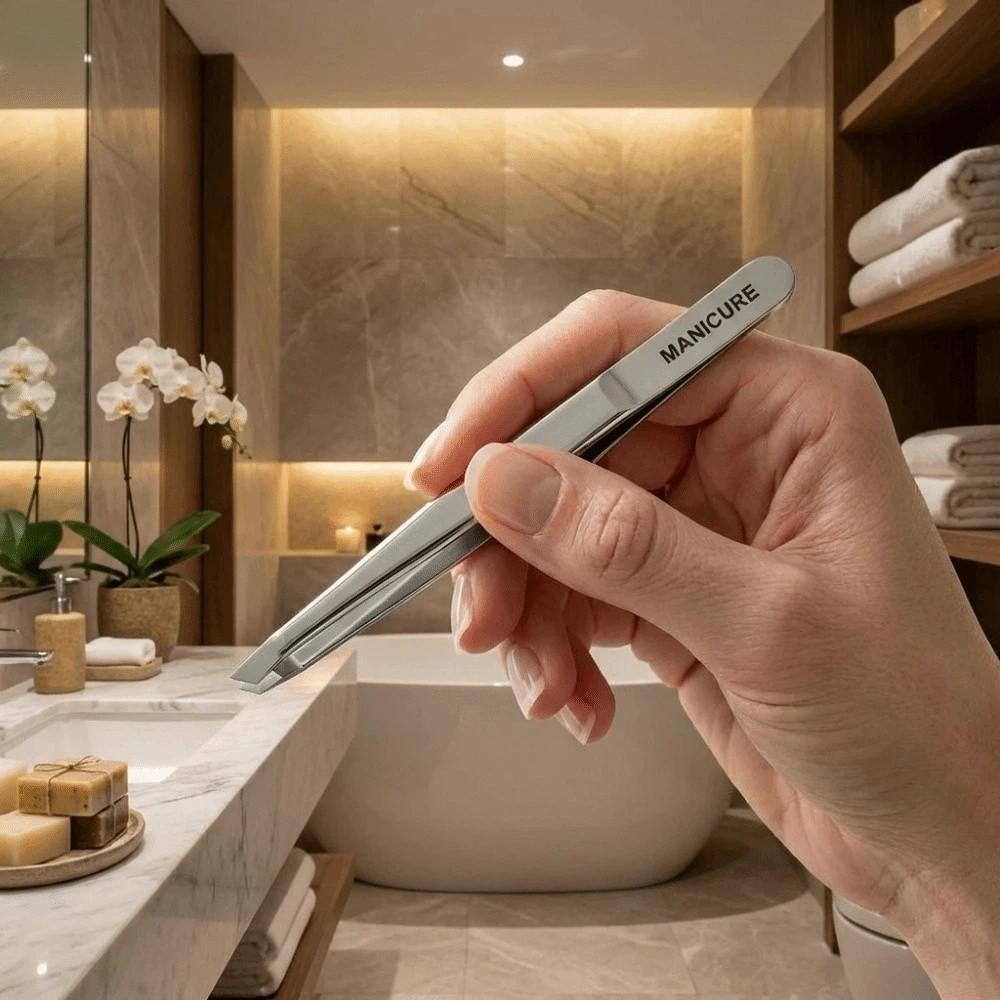 Oblique Pointed Tip Multi Functional Slant Tweezers High Quality Precision Tweezers  Beard
