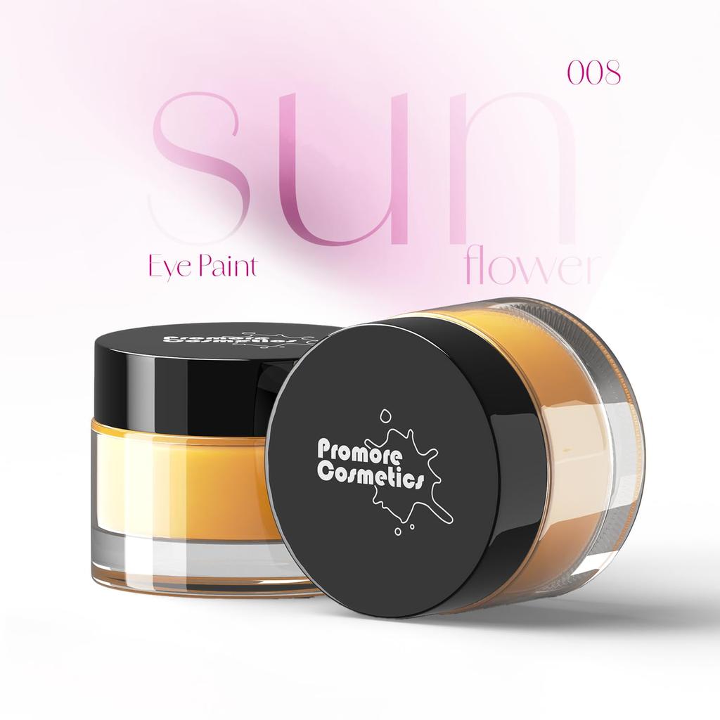 Promore Eyeshadow Paint - BRIGHT YELLOW | Multiuse | Waterproof Eye Color | Eye Base |Eye Liner |Face Paint | Smooth & Blendable Formula