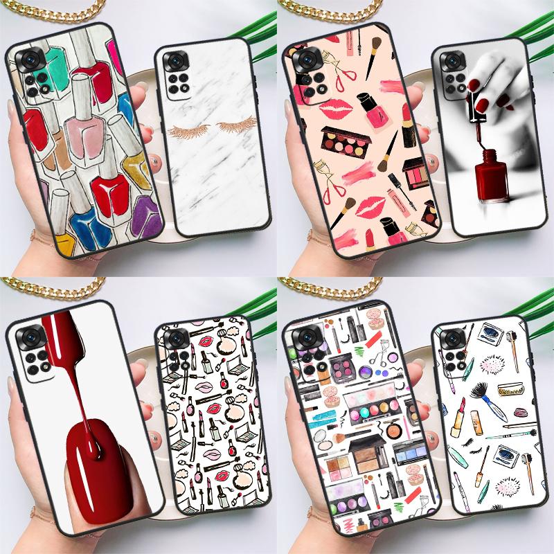 

Косметика лак для ногтей чехол для Xiaomi Redmi Note 12 11 10 9 8 Pro Note 8T 9S 10S 11S Redmi 10 10C 12C 9C крышка Redmi Note 10 4G