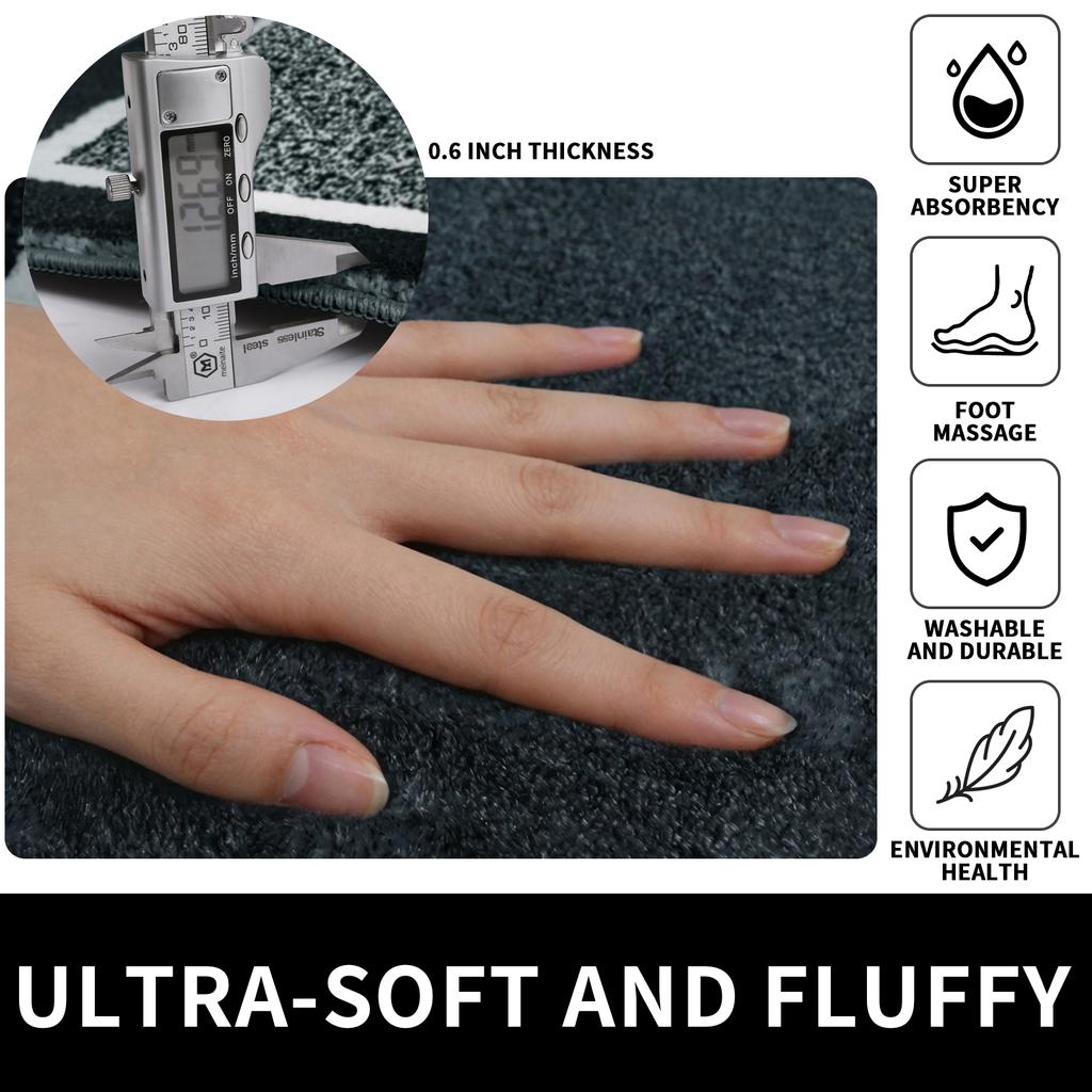 Microfiber Bathroom Closestool Carpet Waterproof Non-slip Quick Drying Machine Washable TPR Backing Medium Velvet Toilet Mats